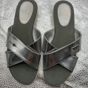 Cole Haan Silver Criss Cross Sandals Size 5